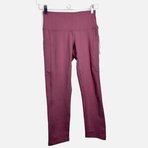 NWT Zella‎ High Waist Daily Pocket Crop Leggings Purple Mesa Womens X-Small